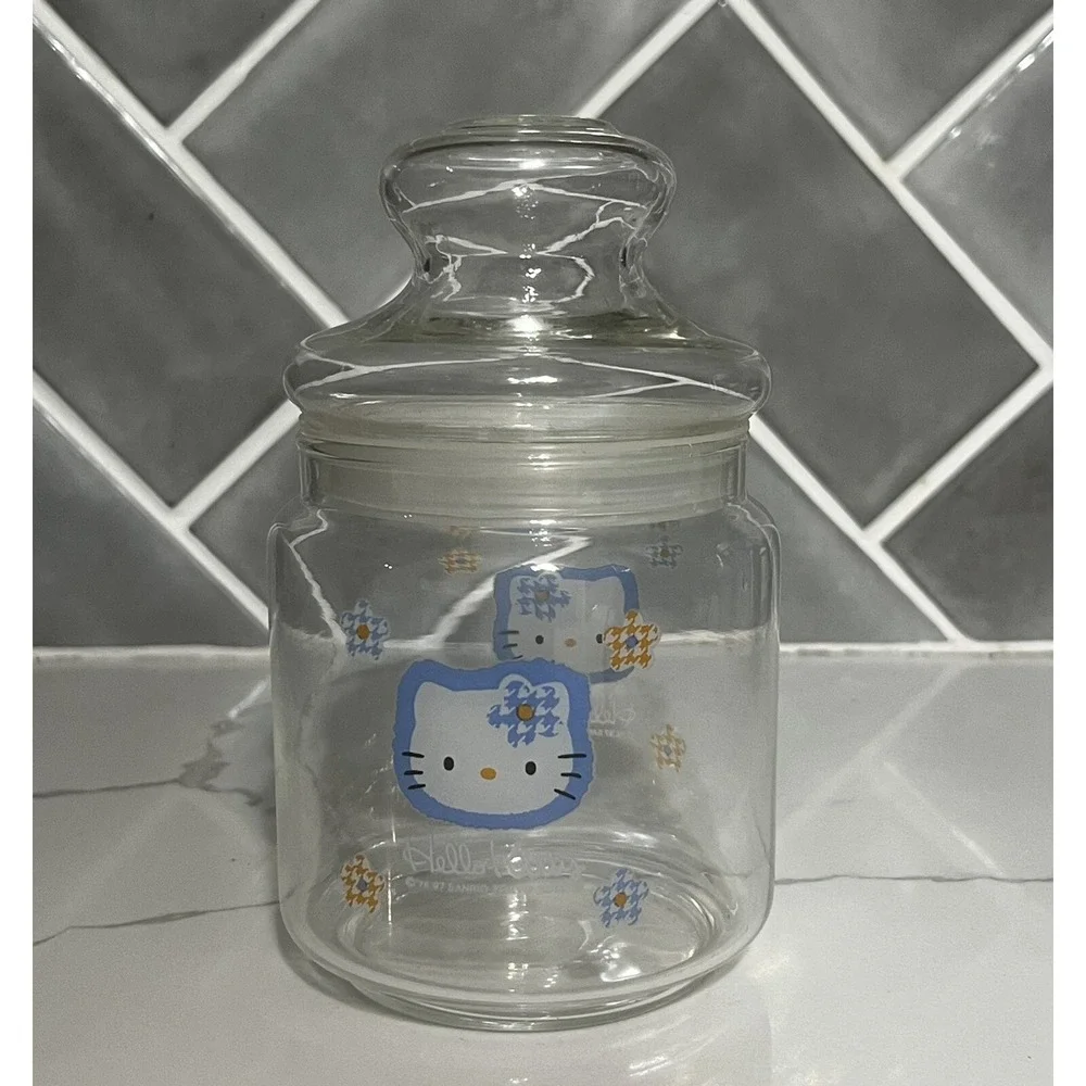 Blue HELLO KITTY Vintage 1997 SANRIO  Canister/Candy Jar Lid